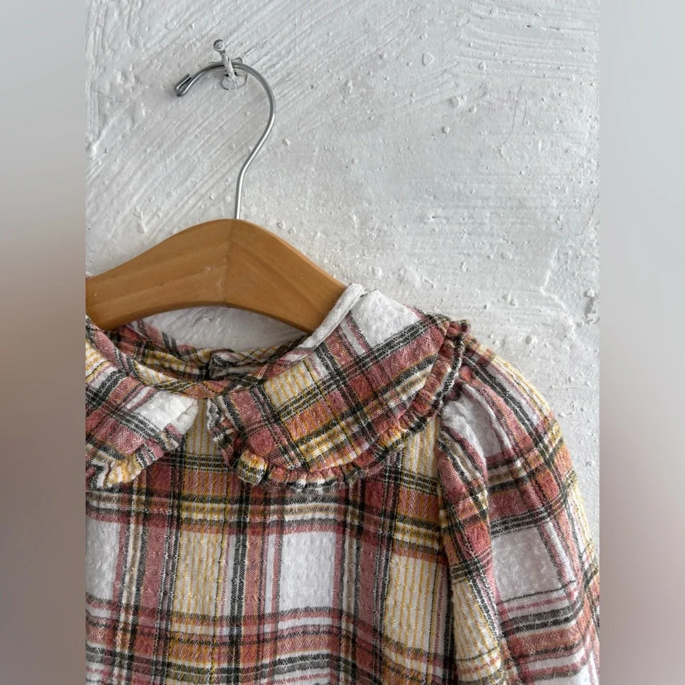 Zara plaid collared dress size 4-5Y - Picture 6 of 10